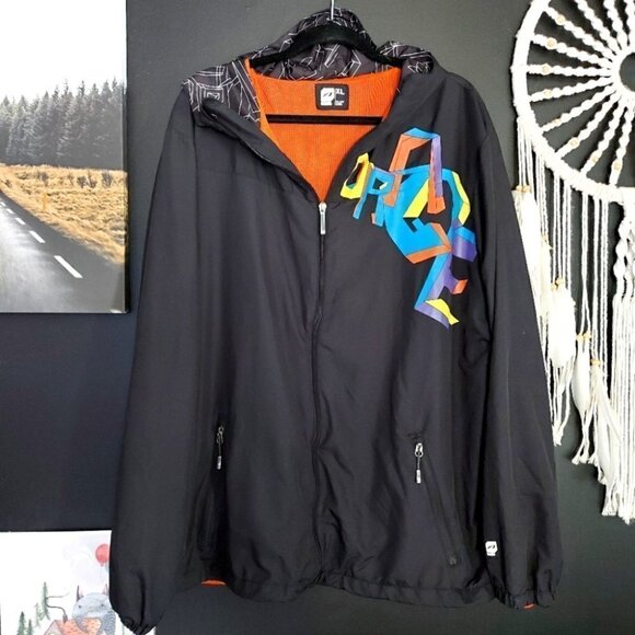 Orage GRAFFITI LOGO BLACK WINDBREAKER JACKET - Picture 1 of 5
